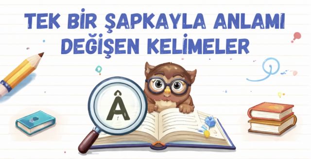 TEK  BİR  ŞAPKAYLA  ANLAMI  DEĞİŞEN  KELİMELER